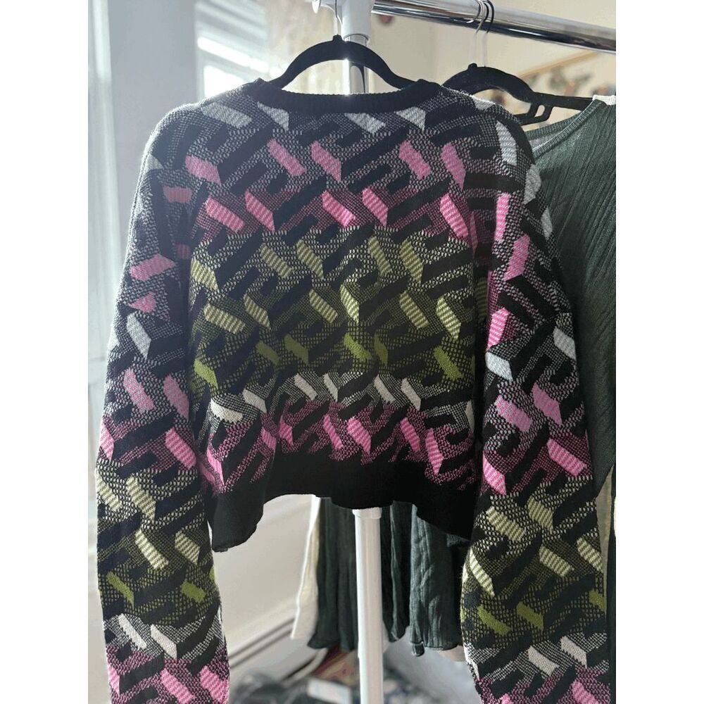 NWT Rebdolls Charisma Geometric Cropped Sweater